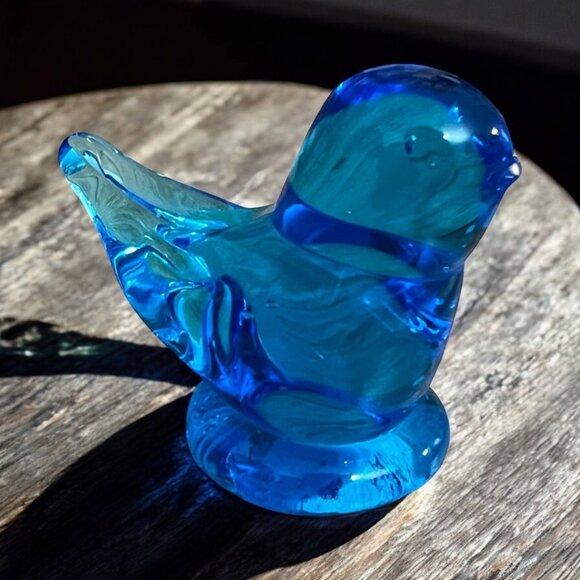 Vintage Sunny Day Bluebird Crystal Figurine Paperweight - Picture 1 of 7